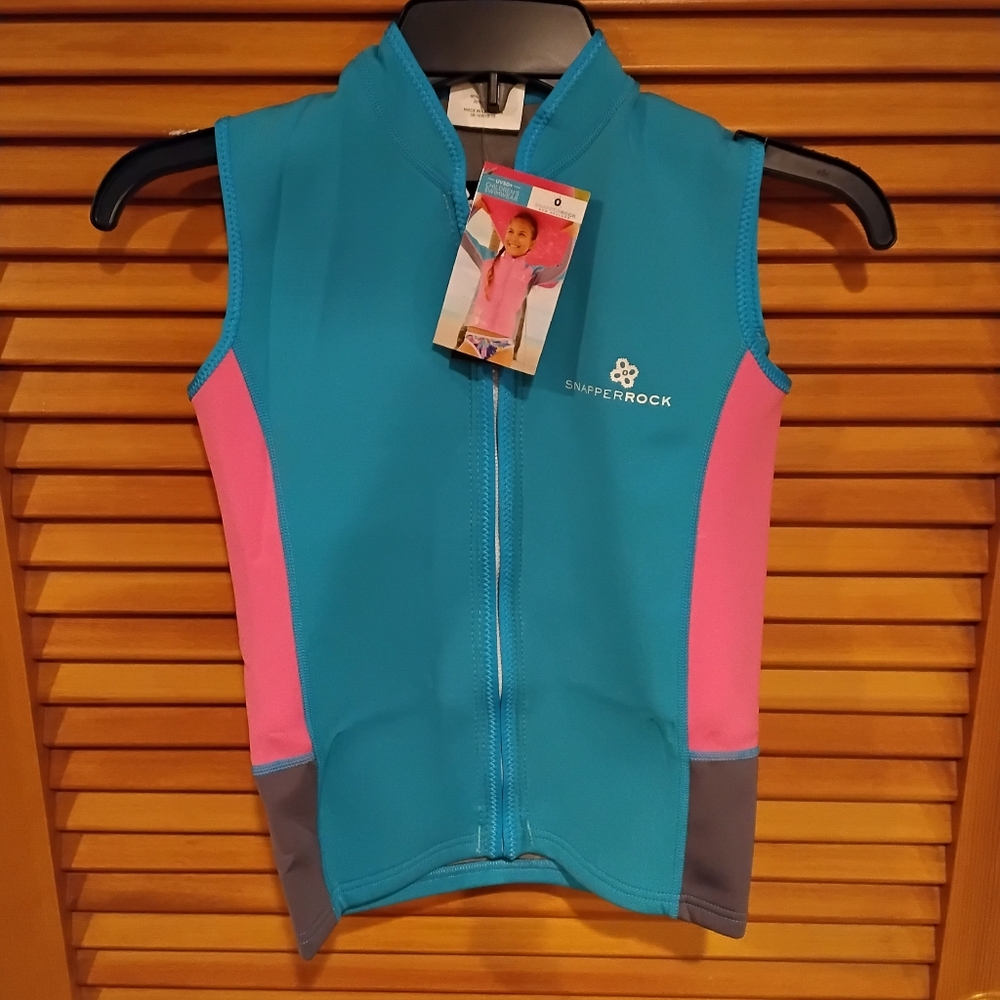 2/$15 NWT Snapper Rock Aqua/Pink/Grey Sleeveless Zip Vest 12 Or 14 Firm Price